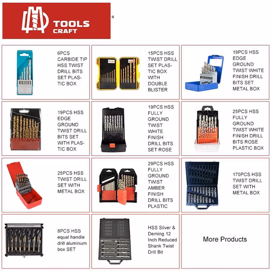 25PCS HSS Twist Drill Bits Set with Metal Box