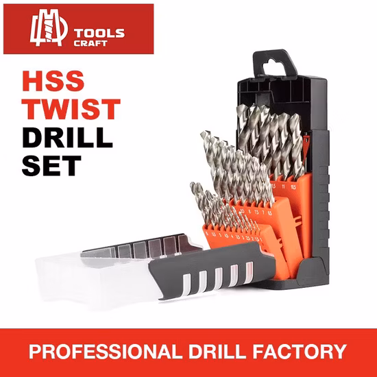 25PCS HSS Twist Drill Bits Set with Metal Box